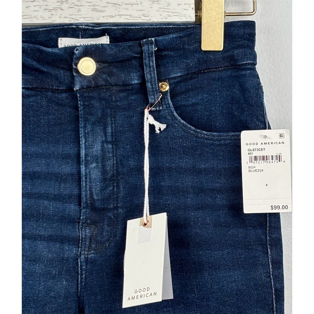 Good American Always Fit Good Legs Skinny Jeans Medium Dark Wash High Rise - Picture 9 of 14